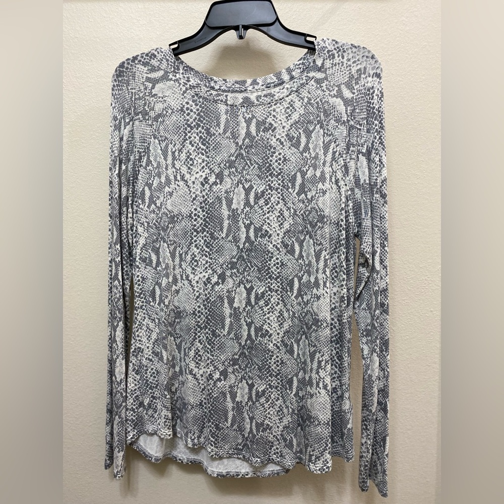 Snake Print Long Sleeve Blouse